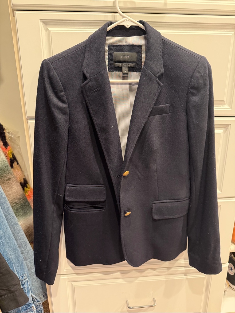 J. Crew Women’s Dark Navy Blazer with Gold Buttons